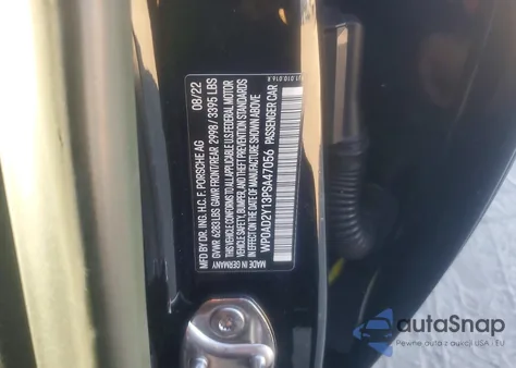 2023 Porsche Taycan Gts z USA, uszkodzony, nr VIN WP0AD2Y13PSA47056